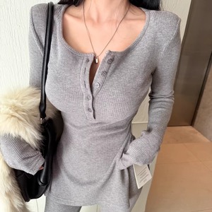 ALA韩版2025冬季新款时尚气质显瘦磨毛长袖T恤+休闲百搭长裤套装