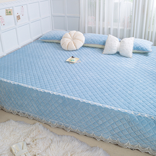 宝宝绒婴儿绒防滑大炕盖纯色简约榻榻米床盖定制炕毯冬季四件套3m