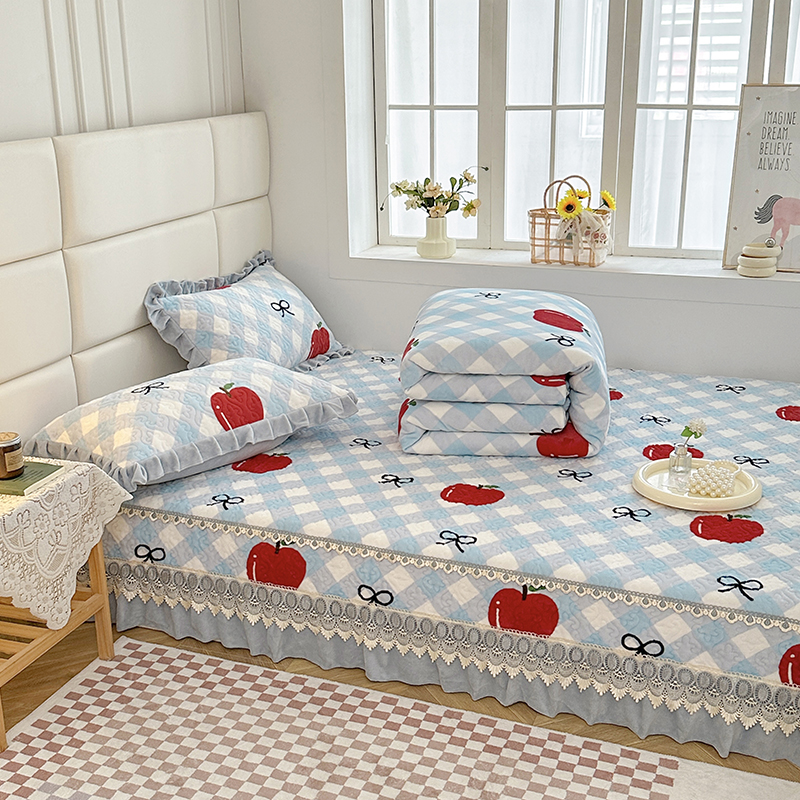 2024新款牛奶绒榻榻米垫床盖农村大炕毯防滑定制三件套四件套被套