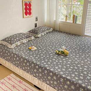 纯棉大炕床盖榻榻米三件套四件套炕毯全棉农村土炕火炕单法式3m