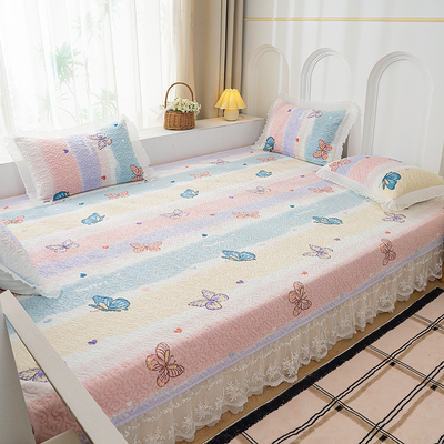 双面用牛奶绒榻榻米床盖一面绒一面棉大炕盖农村土炕单专用四件套