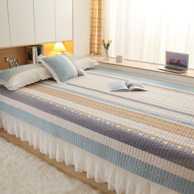 全棉榻榻米垫专用床盖三件套大炕盖单件小清新条纹防滑土炕纯棉单,床上用品,床盖,淘宝优惠券,粉丝福利购,淘宝优惠卷