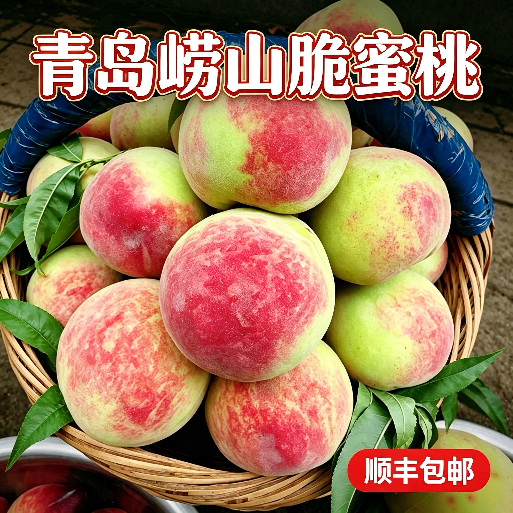 现摘青岛崂山金秋蜜桃脆甜包顺丰