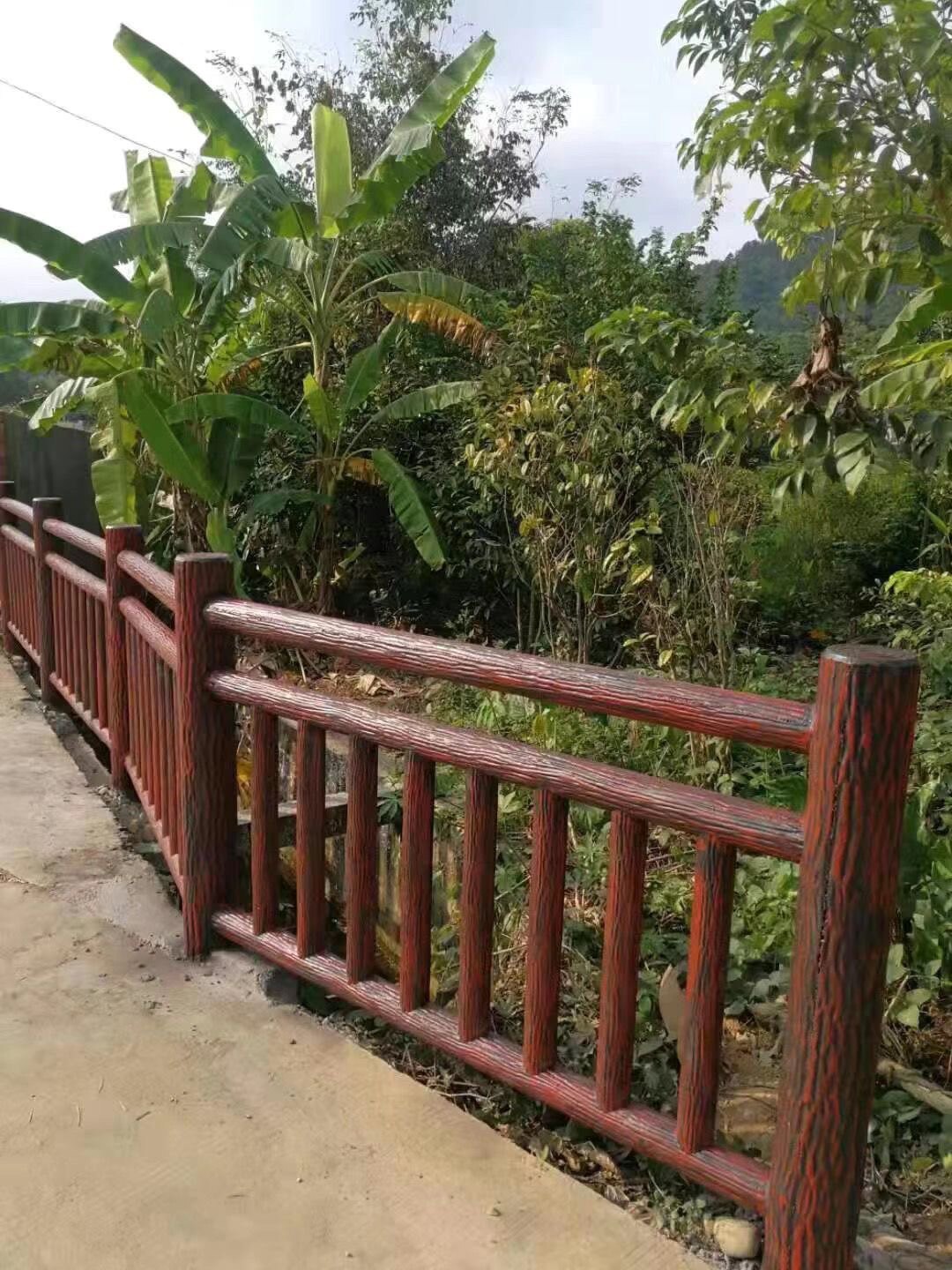 水泥仿树皮护栏模具河道桥梁混凝土栏杆模具景区围栏栏杆塑料模具