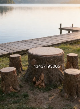 水泥根雕凳玻璃钢模具800×780根雕坐凳270×450仿木桌凳硅胶模具
