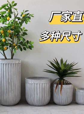 欧美风格水泥花盆模具 镁泥花盆玻璃钢模具 简约现代圆形花钵模具