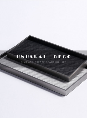 UNUSUALDECO皮质金属托盘摆件