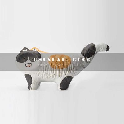 UNUSUALDECO现代样板间手绘斑点猫咪陶瓷摆件儿童房客厅桌面饰品