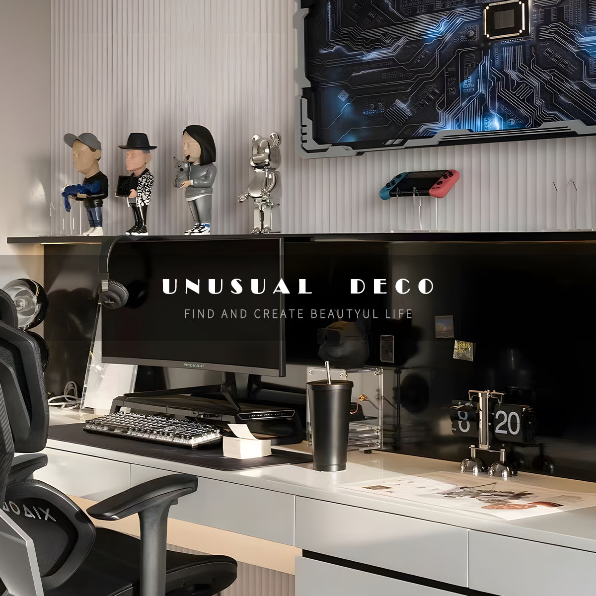 unusual 现代样板间儿童房人偶手办vr眼镜卡通米奇组合装饰品摆件