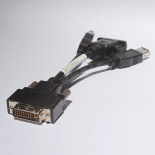 DVI 5针转VGA母15孔视频转换线服务器双USB口转接头电脑显示器