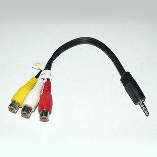 3.5MM一分三AV母头转接线3RCA分量色差转换莲花音视频电视机顶盒