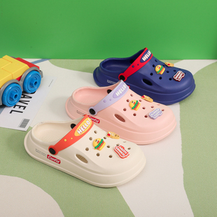 美人桥儿童洞洞鞋男童拖鞋女孩防滑夏季新款小孩凉拖大童沙滩凉鞋
