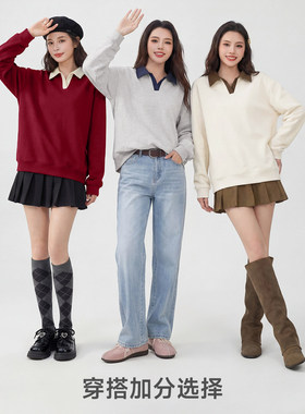 灰色卫衣女款春秋季2026新款学院风上衣超好看别致外套A