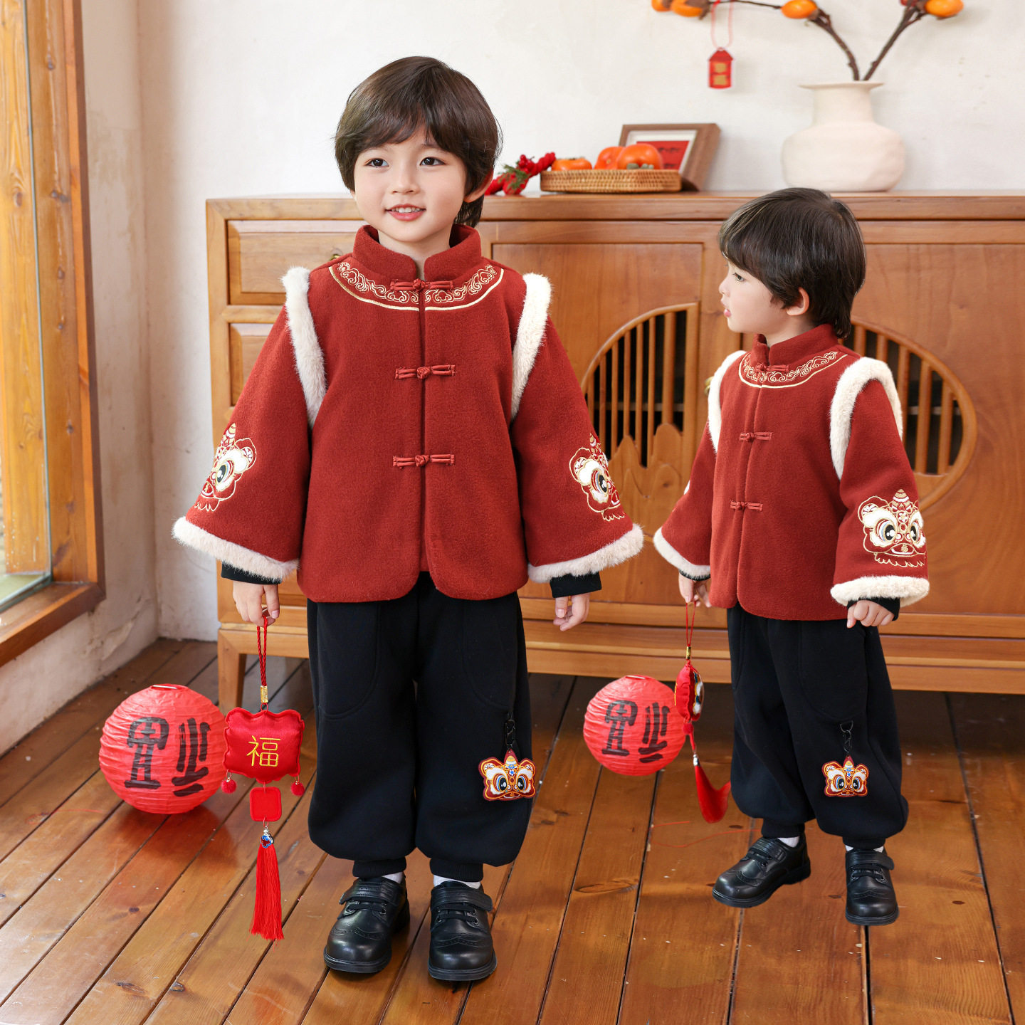 儿童拜年服中国风新年唐装2026年冬季男童红色过年装宝宝套装棉服,童装/婴儿装/亲子装,唐装,淘宝优惠券,粉丝福利购,淘宝优惠卷