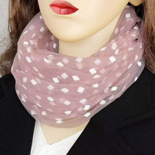 套头网纱小围脖女秋冬季防晒护颈椎薄款显白脖套时尚百搭丝巾围巾