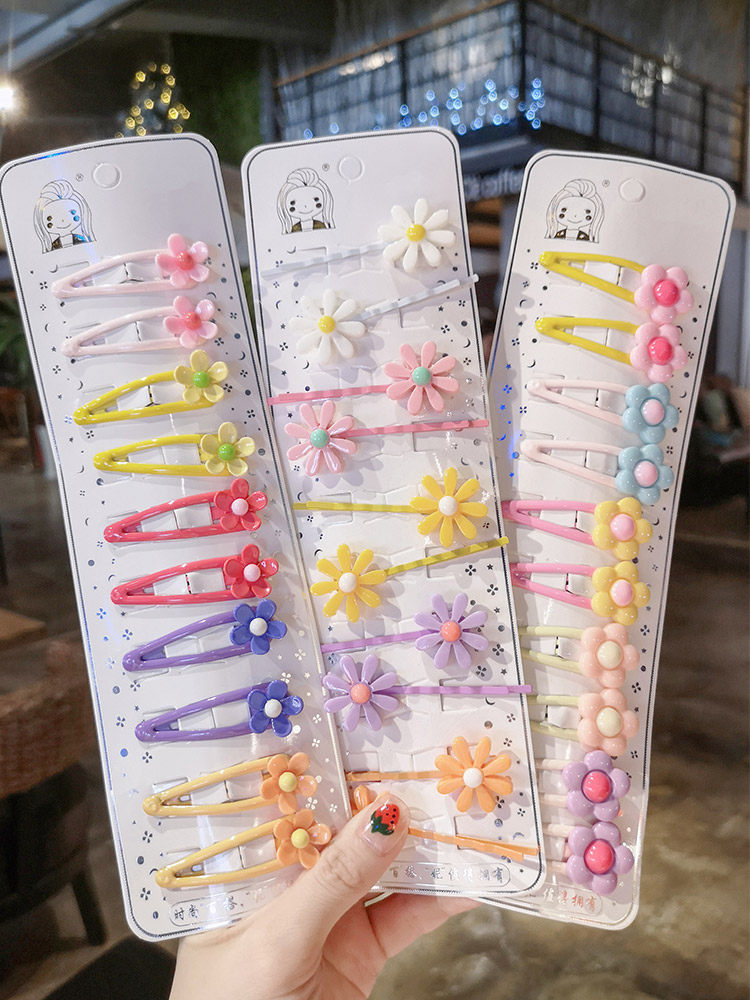 Hyuna little flower hairpin mixed wind BB clip edge clip Girl color hairpin clip headdress word clip back of the head