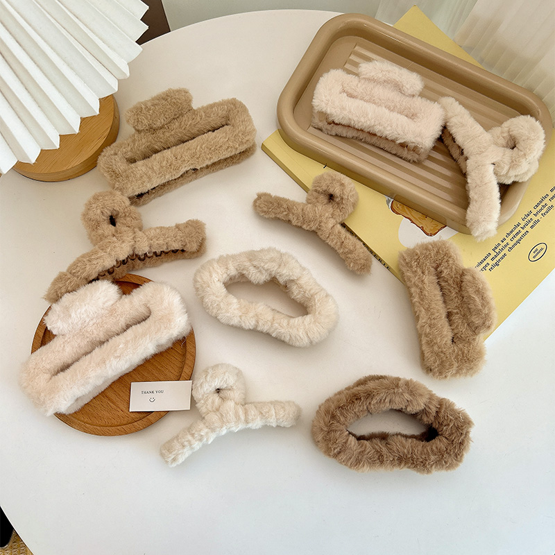 2024新款发夹女后脑勺毛绒抓夹