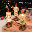 圣诞节装 饰品桌面摆件圣诞树发光飘雪小夜灯水晶球创意礼物蜡烛灯