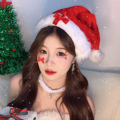 长毛绒圣诞老人帽子节日装扮