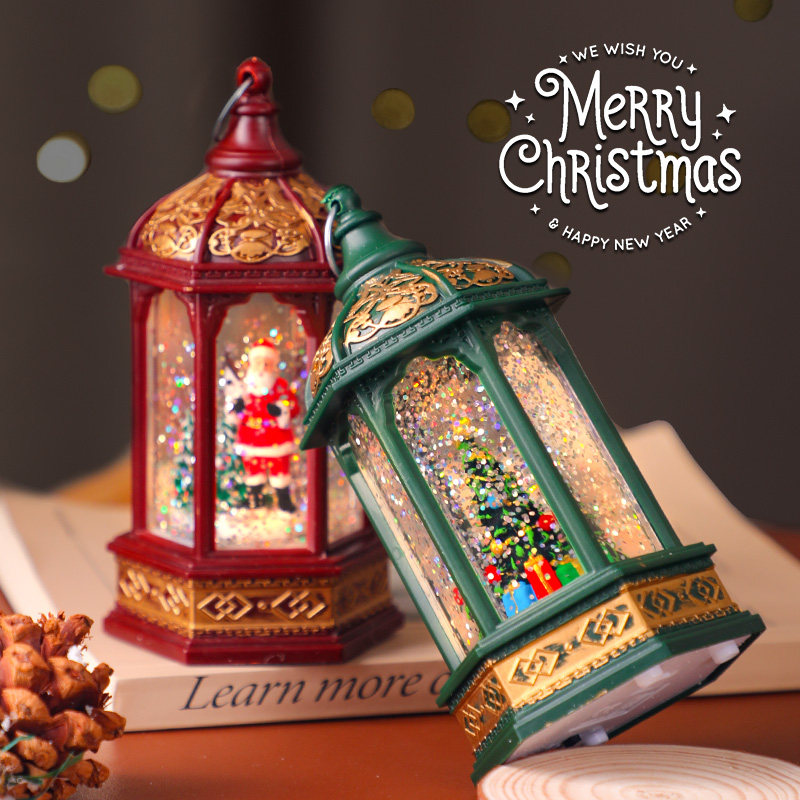 圣诞节装饰品圣诞树发光小夜灯桌面摆件创意礼物送情侣闺蜜水晶球