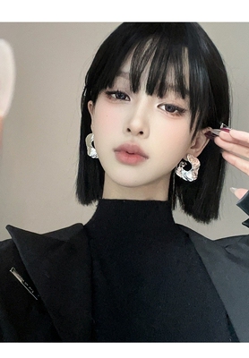 欧美个性耳饰简约时尚不规则纹理耳钉轻奢小众高级感耳环ins