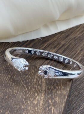 猫爪手镯女招财纳福小众闺蜜开口镯实心新年礼物