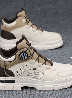 马丁靴男高帮冬季英伦风复古男士休闲皮鞋中帮防水防滑增高工装靴