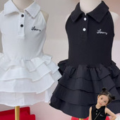 新款 领针织拼接连衣裙蛋糕裙2026夏季 童 女童连衣裙衬衫 儿童装