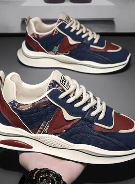 男鞋秋冬款2026新款潮流软底运动休闲鞋男士厚底增高老爹鞋子男潮