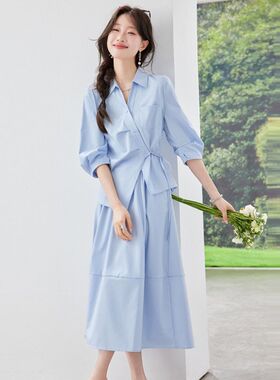 韩系收腰洋装衬衫半身裙两件套女春夏2026新款流行气质时尚套装