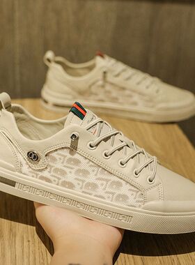 新款春季韩版时尚潮流学生休闲运动鞋2023年男士低帮系带外穿板鞋