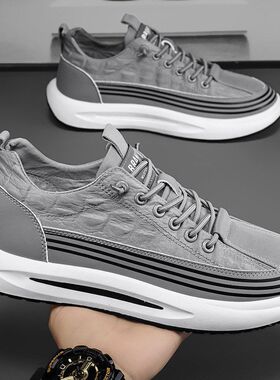 百搭一脚蹬男鞋新款夏季2024青少年舒适运动鞋冰丝布面透气休闲鞋