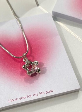 设计花朵彩钻项链个性小众百搭锁骨饰女潮颈链情侣