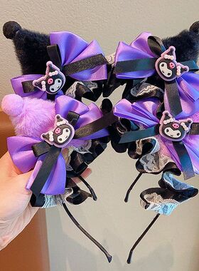 超萌可爱发箍女童秋冬季毛绒猫耳朵发饰宝宝lolita头饰洛丽塔头箍