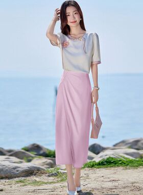 新中式国风气质女2025新款夏时尚气质刺绣衬衫百搭职业甜美上衣