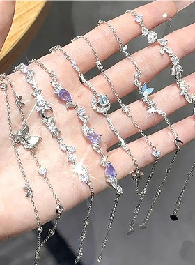 s925纯银蝴蝶手链女生轻奢小众女士手饰品闺蜜手镯生日礼物送女友