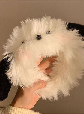 发箍帕恰狗新品可爱毛绒小狗女束发带毛茸茸敷面膜发卡头饰发饰