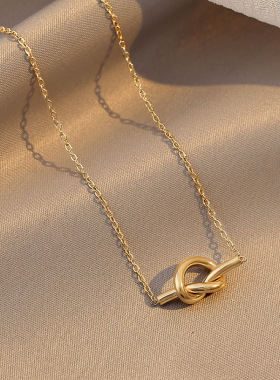 个性打结项链女设计感小众2023新款爆款锁骨链