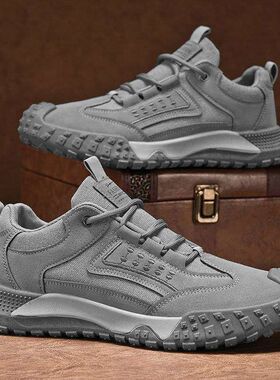 2025男款工装新款秋季时尚透气厚底网面登山运动跑步鞋休闲鞋