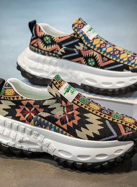 2026冬季新款厚底增高男鞋懒人一脚蹬休闲运动鞋防滑耐磨透气鞋子