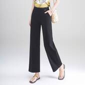 女2026夏季 阔腿裤 新款 高腰直筒裤 休 商场品牌西装 宽松长裤 简约时尚