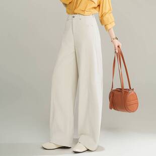 窄版 2026春季 阔腿裤 显高直筒裤 休 商场品牌弯刀裤 镰刀裤 弧形香蕉裤