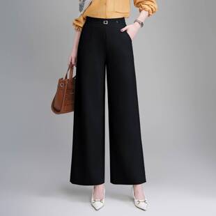 亲肤舒适文艺松紧腰宽松直筒职业休 阔腿裤 商场品牌2026春夏季 新款