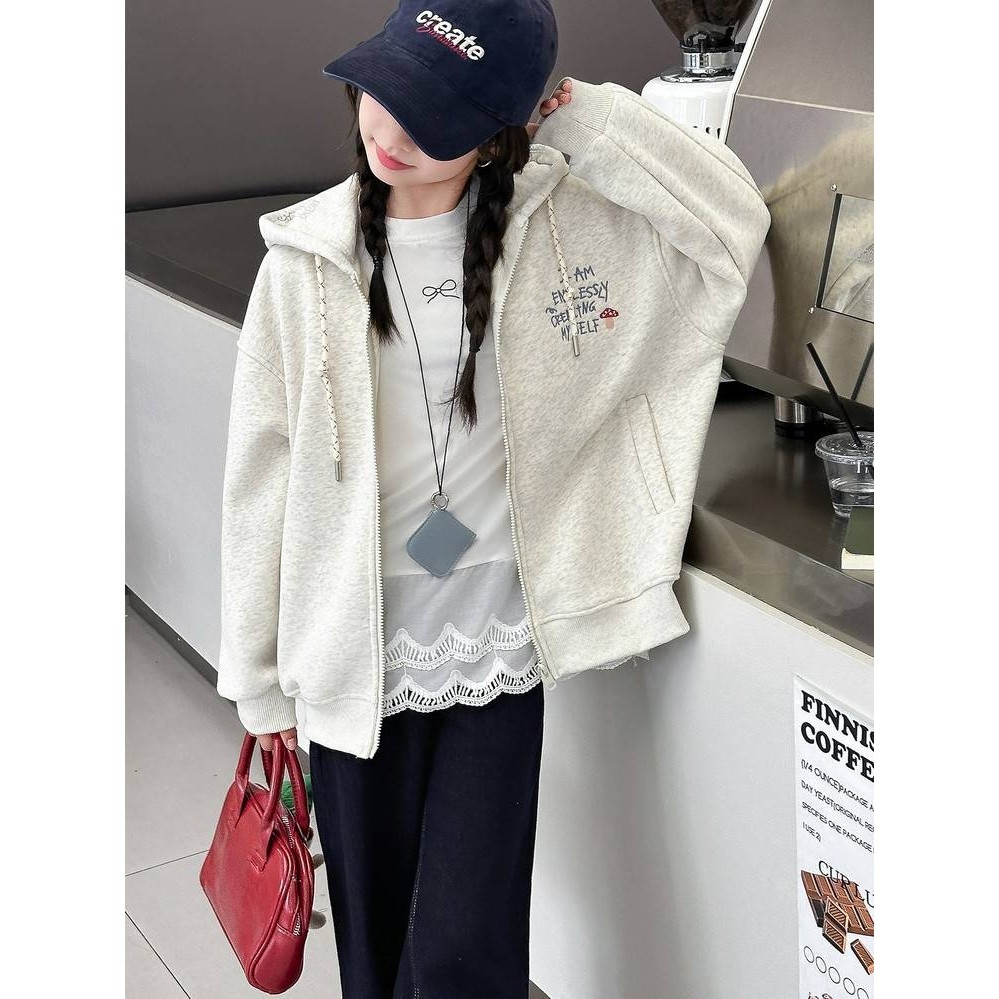 商场品牌女童棒球服秋冬2025新款洋气儿童大童冬装女大童冬季开衫