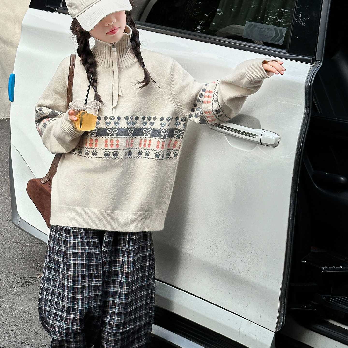 专柜品牌女童毛衣2026新款秋冬女孩上衣洋气儿童毛线衣冬季大童加