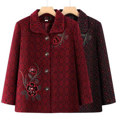 妈妈外套春装新款中老年奶奶春季上衣宽松老太太春秋洋气老人衣服