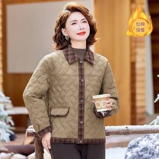 商场品牌中老年女装女妈妈初冬翻领夹轻薄衣阔太太高端女装冬款羽