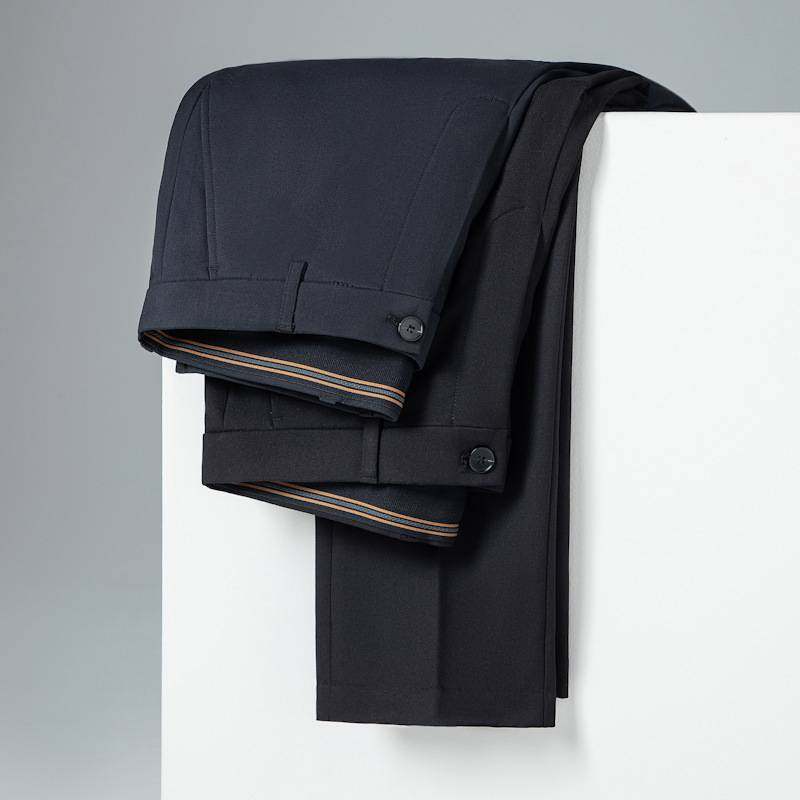 商场品牌男式休闲裤2025秋冬修身直筒西装裤中腰青年弹力免烫商务