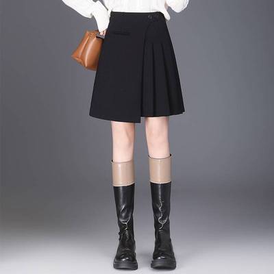 时尚不规则短款时尚A字包臀半身裙女装25年秋季新款高腰通勤短裙