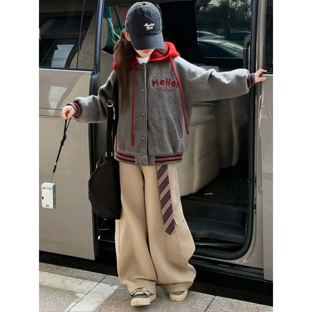 商场品牌女童外套秋冬装2025新款儿童加厚棒球服中大童冬季夹棉洋